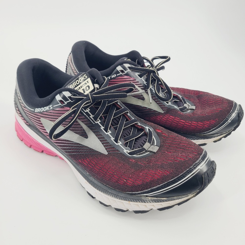 Brooks Ghost 10 Women's SZ 11 Running Shoes Black Pink Peacock Athletic Sneakers